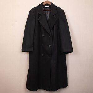 Stephanie Andrews black wool full length coat-22WP